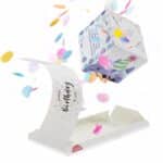 Jumping cube with cover and confetti