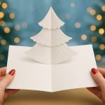 2d karte mit einem weihnachtsbaum