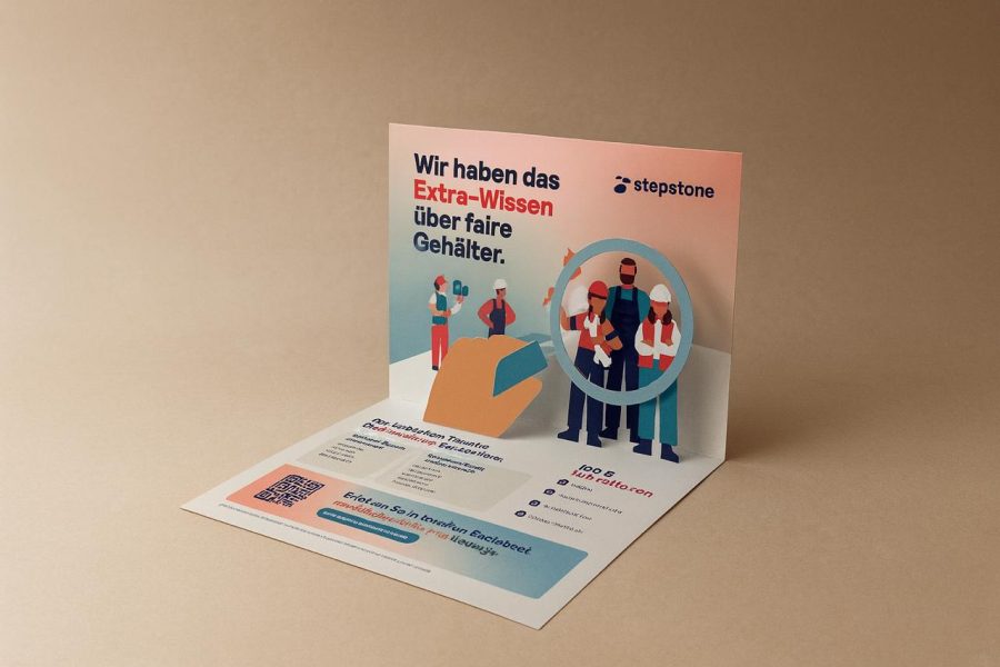 2D PopUp Karte als Informatiosflyer von Stepsttone Deutschland