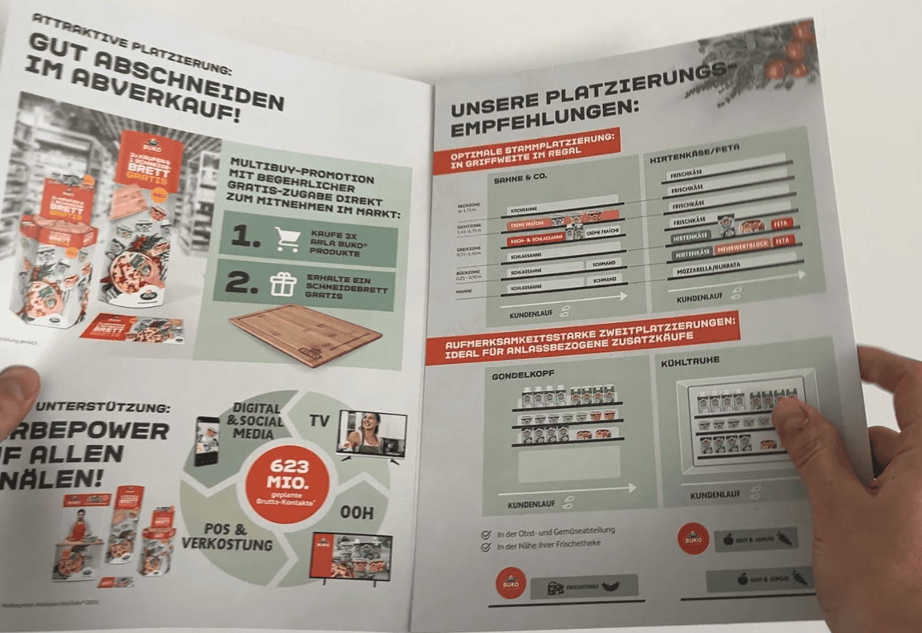 interactive 2D pop-up folder design for food product presentation